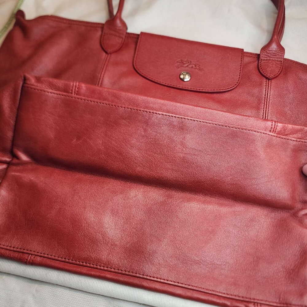 Longchamp | Leather Le Pliage Folding Tote Bag Large - Picture 3 of 9